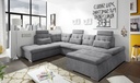 Couch NALO Sofa Schlafcouch Wohnlandschaft Bettsofa dunkelgrau U-Form links