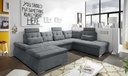 Couch NALO Sofa Schlafcouch Wohnlandschaft Bettsofa anthrazit grau U-Form rechts