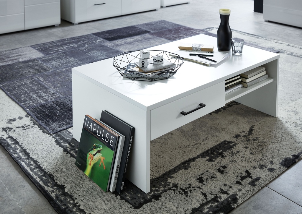 [20-H4-WW-02] Couchtisch "FUNNY PLUS" Wohnzimmer weiß hochglanz Melaminbeschichtung