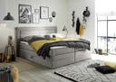 Boxspringbett 180cm grau elephant Funktionspolsterbett Polsterbett Schlafzimmer