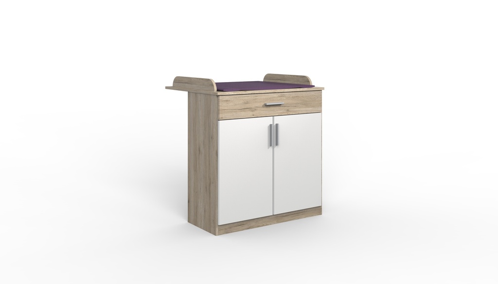 Wickelkommode "Kiel" Babyzimmer Eiche weiß