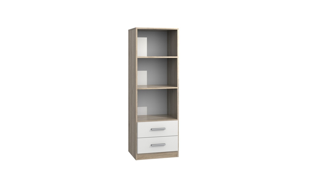 Standregal mit Schubkästen "Kiel" Babyzimmer 135 cm Eiche weiß