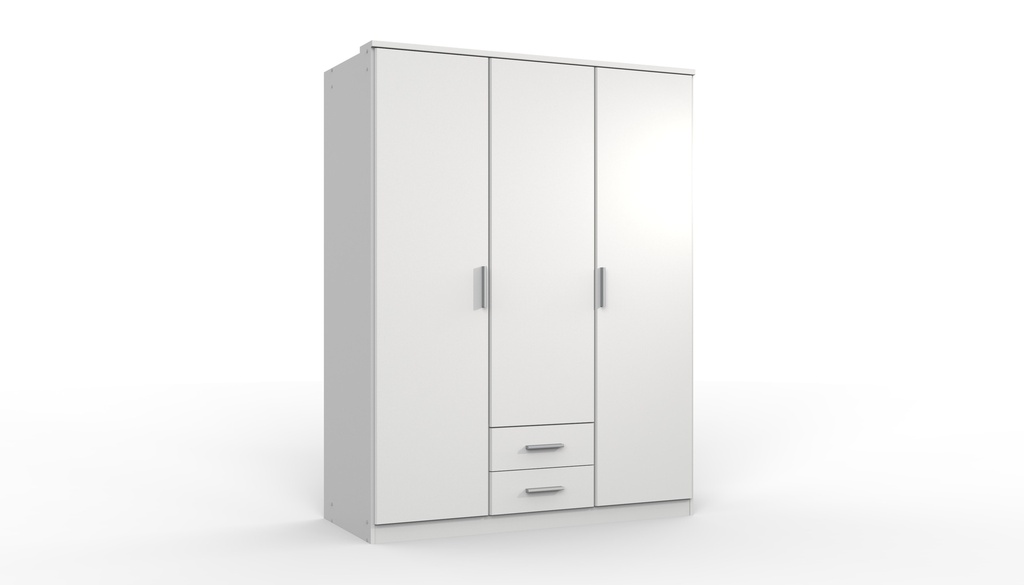 Kleiderschrank 3trg. mit Schubkästen "Kiel" Kinderzimmer Babyzimmer weiß