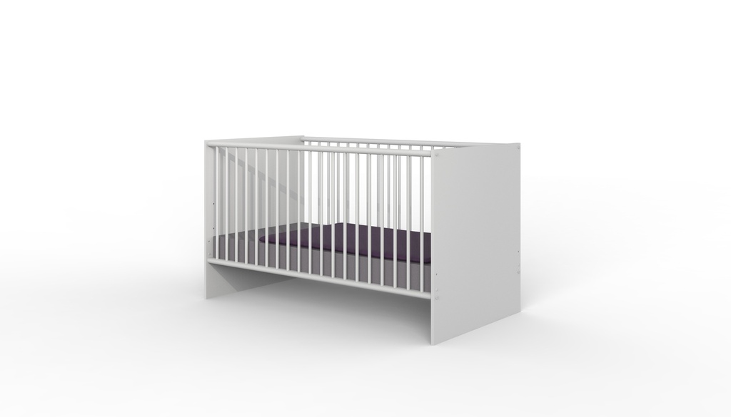 [B20224] Kinderbett "Kiel" Kinderzimmer Babyzimmer weiß 70x140  cm