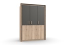 Kleiderschrank 3trg. "Kiruna" Kinderzimmer Babyzimmer Softclose Eiche Graphit grau