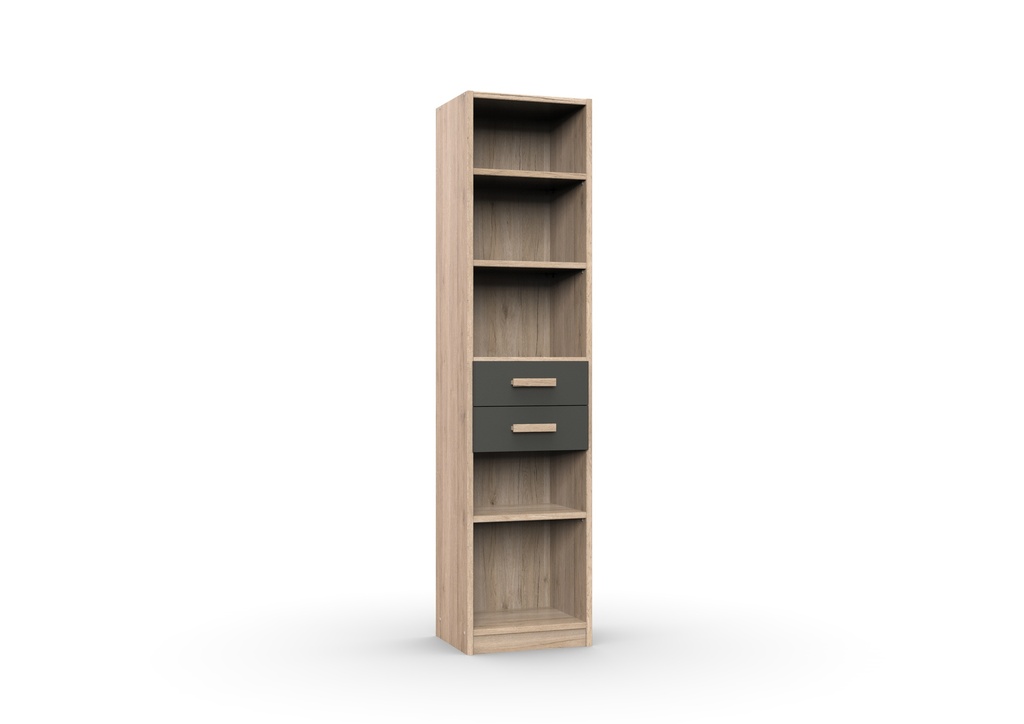 Standregal mit Schubkästen "Kiruna" Babyzimmer Eiche Graphit grau