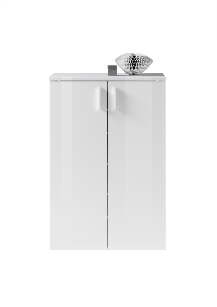 Schuhschrank "LINCOLN" Kommode Flurschrank Dielenschrank weiß glanz 80 cm