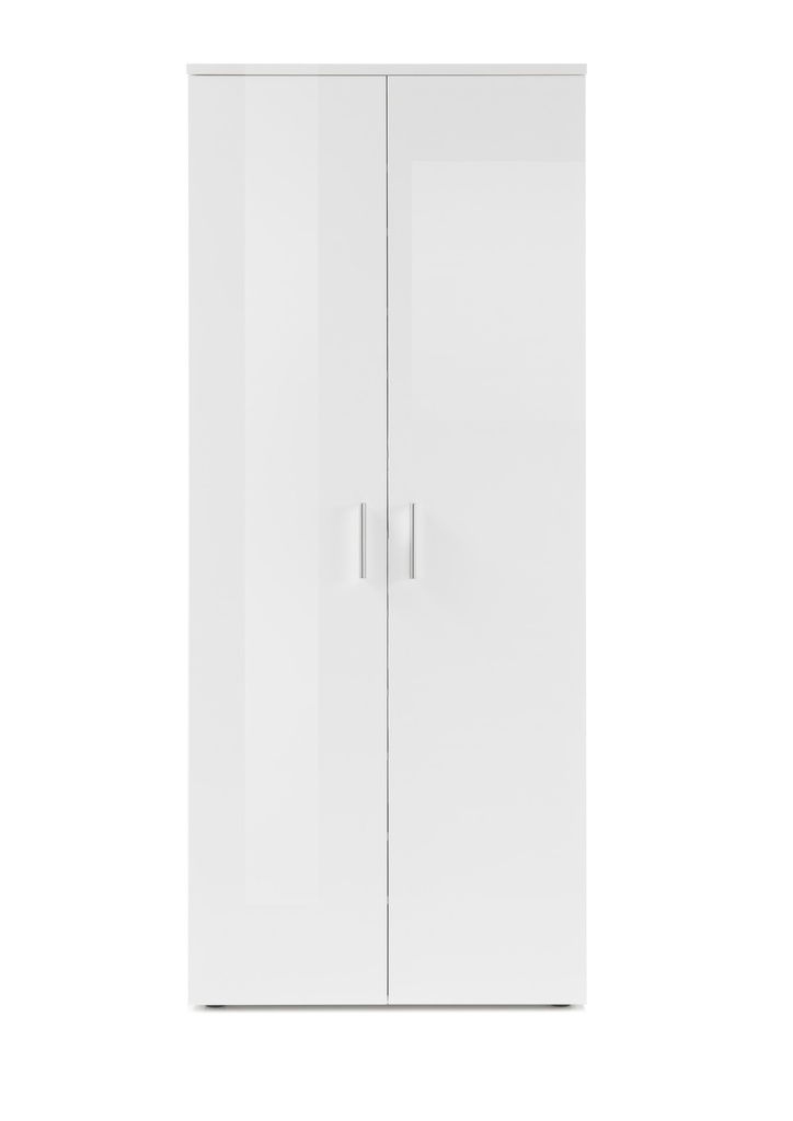 Schuhschrank "LINCOLN" Garderobenschrank Flurschrank Dielenschrank weiß glanz 80 cm