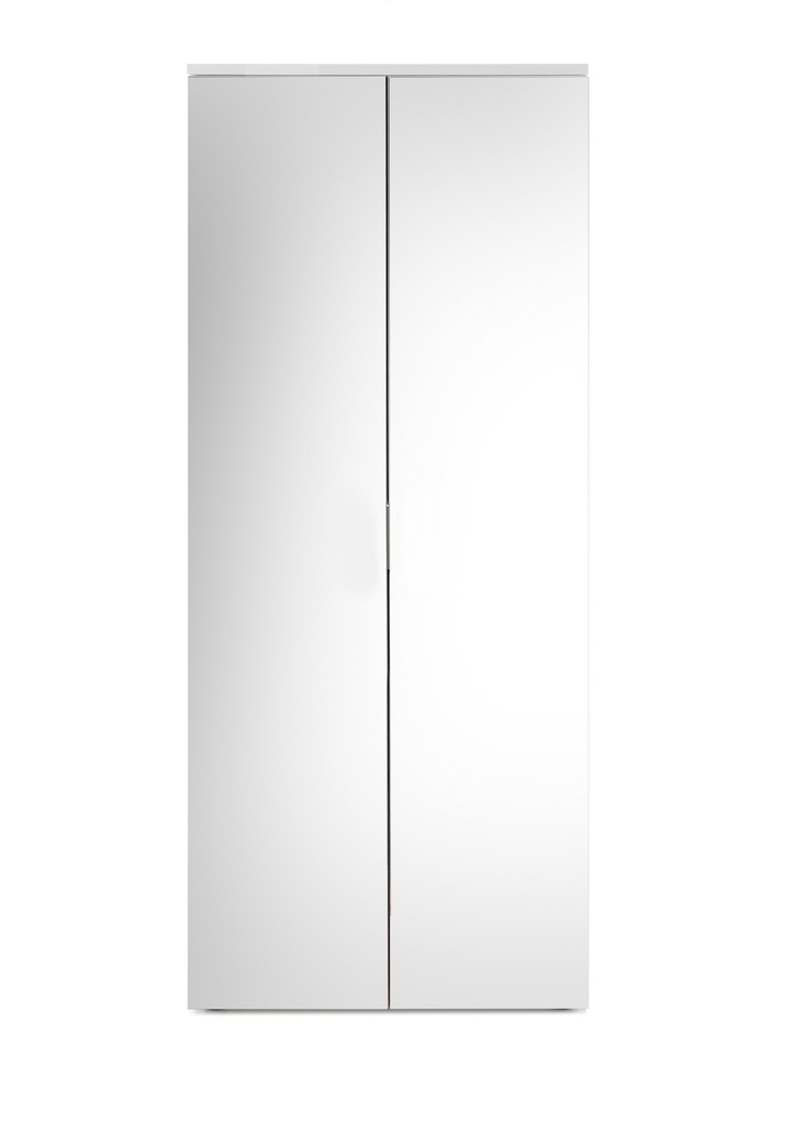 Schuhschrank "LINCOLN" Garderobenschrank Flurschrank Dielenschrank weiß Spiegel 80 cm