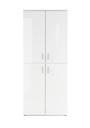 Schuhschrank "LINCOLN" Garderobe Flurschrank Dielenschrank weiß glanz 4 Türen