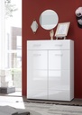 Schuhschrank "ORLANDO" Kommode Flurschrank weiß Glanz Schubkasten 90 cm