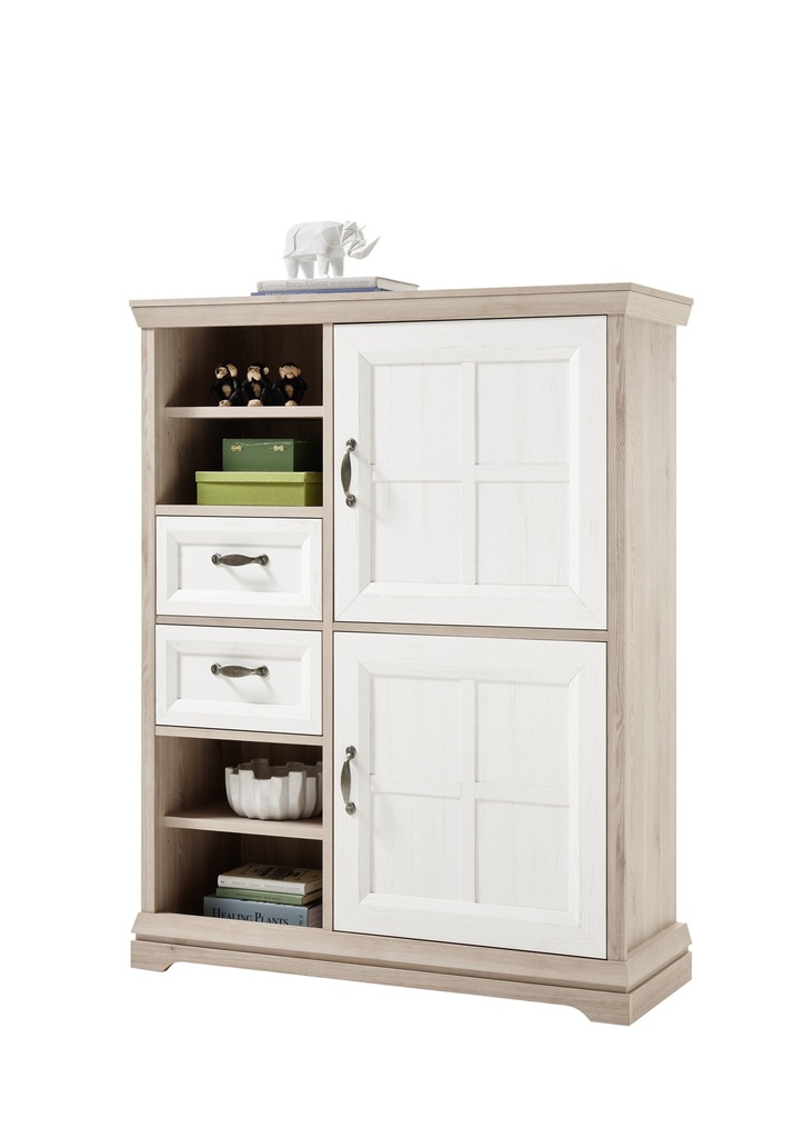 [47-314-Y9] Highboard 3 "AVENUE" Wohnwand Esszimmer Eiche Pine weiß