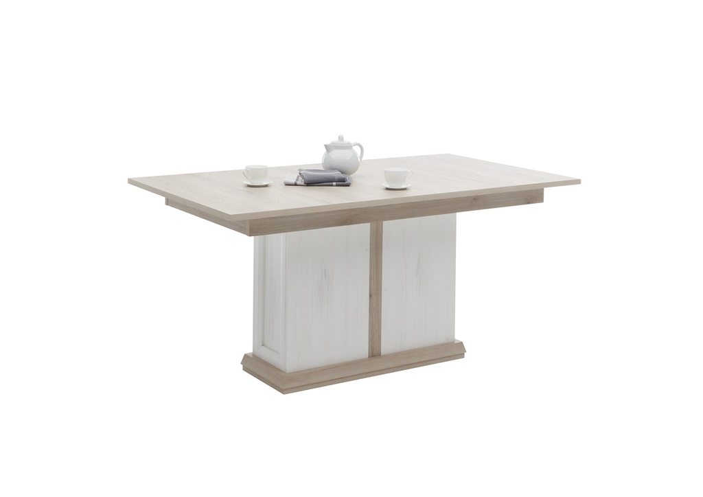 [83-032-Y9] Esstisch "AVENUE" Tisch Ausziehtisch rechteckig Eiche braun weiß 160cm