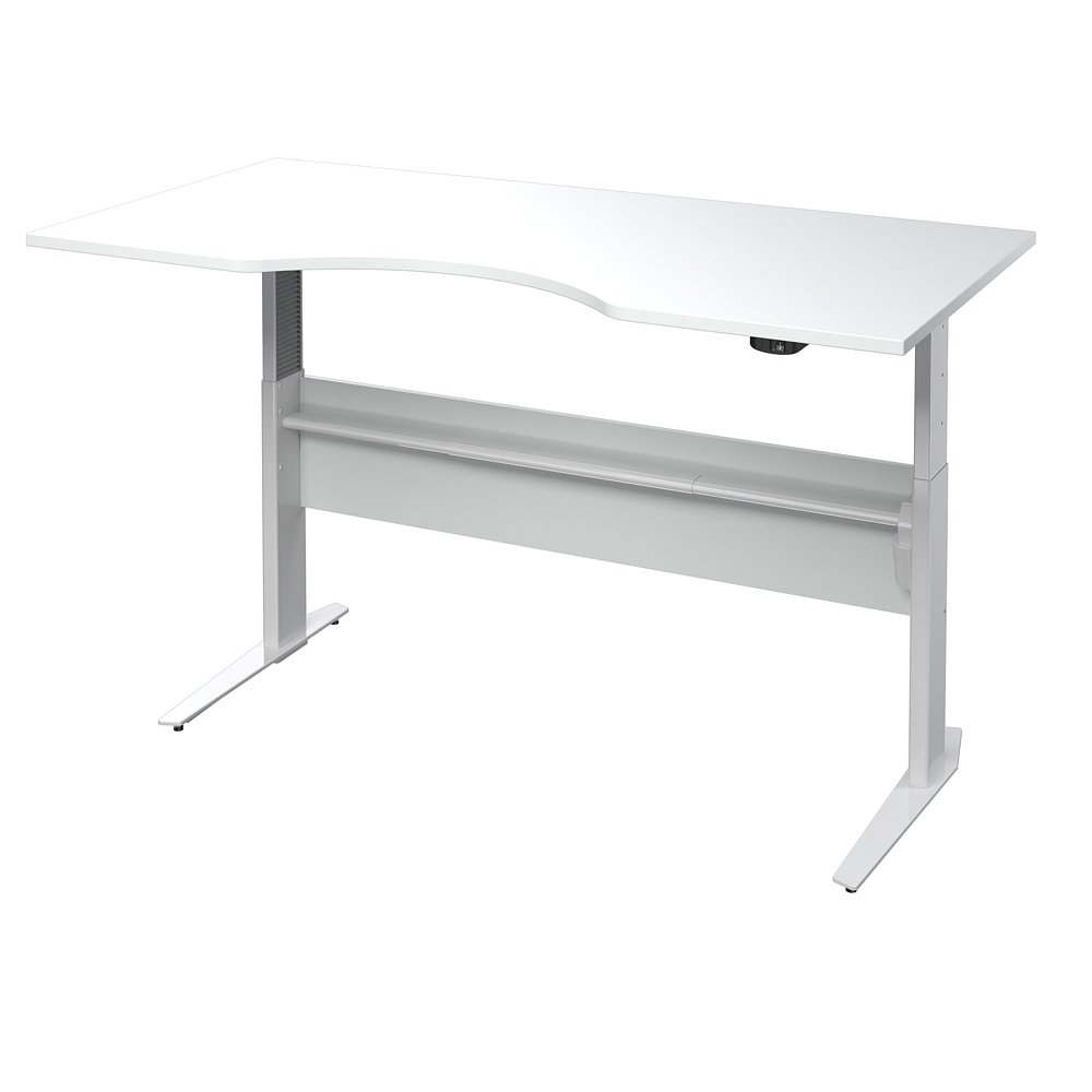 Schreibtisch höhenverstellbar elektrisch Motor ergonomisch 180cm Weiß Grau
