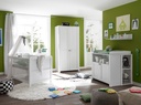 Babyzimmer Set Komplett 4tlg Wickelkommode Bett Regal Schrank 2 Türen Pinie weiß