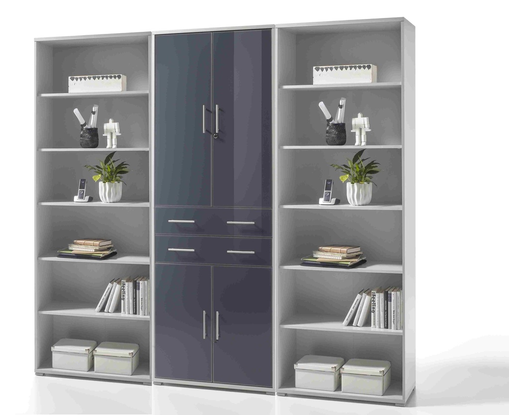 [35-455-L5+70-455-L5+35-455-L5] Regalwand "OFFICE LINE LUX" Regal Regal-Set XL Aktenschrank Aktenregal Büro