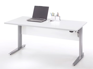 Schreibtisch höhenverstellbar elektrisch Motor ergonomisch 150cm Weiß Grau